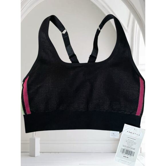 Fabletics Women's Ainsley Seamless Low Impact Sports Bra Black Small New NWT - Picture 3 of 10